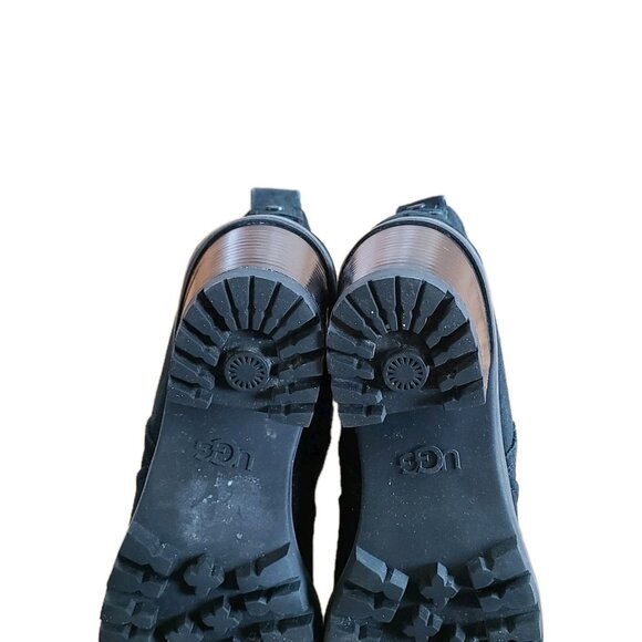 UGG Hazel Black Suede Chelsea Boots 6.5 Womens Waterproof Lug Sole Ankle Bootie - Picture 15 of 16